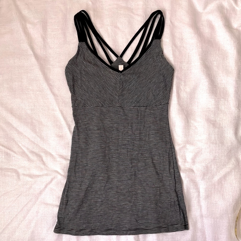 Silence + noise black and gray striped tank top